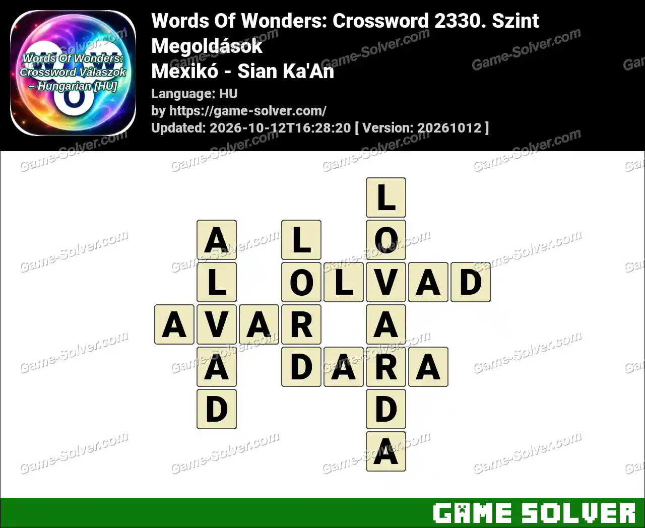 Words Of Wonders: Crossword 2330. Szint Megoldások – Mexikó – Sian Ka’An